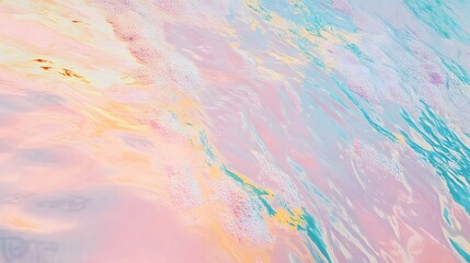 Wall Mural - Abstract pastel water surface with swirling patterns and soft hues.