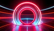 © Valistrum - A glowing neon circle with vibrant colors, a futuristic visual concept. This image exudes a sense of technological advancement and modern design