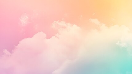Wall Mural - Delicate pastel cloudscape with soft color transitions across the sky.