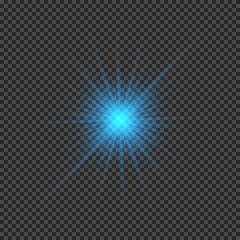 Wall Mural - light effect of blue lens flares