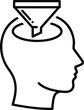 © Pixel Box - Silhouette head funnel represents information filtering process vector illustration