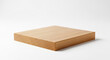 © Mirivox - Square wooden platform, light brown, on white background Mockup, showcase, product display, free space for presentation