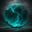 © Julia - An orb of glowing energy with a bright electric blue core, giving off light and energy in a dark surroundings