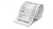 © Vagner - High-Resolution 3D Render of a Detailed Shopping Receipt:  Curled Paper with Itemized Purchases, Prices, and Barcode - Ideal for Finance, Accounting, and E-commerce Concepts.  Perfect for illustrat...