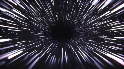 Wall Mural - A dynamic, space-themed design showcases lines of light radiating outward from a central point, creating a powerful and futuristic effect.