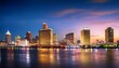 new orleans louisiana usa cbd skyline at night