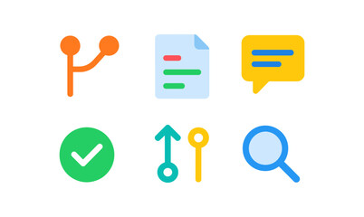 Code review icons collection for programming and development projects