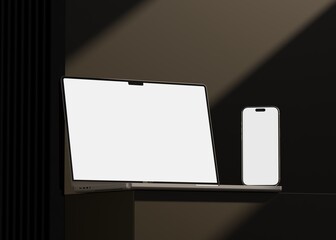 Wall Mural - Responsive Web Design and website Mockup, Devices Mock up, Smartphone desktop tablet laptop template Mockup