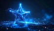 © Kurang - Glowing, polygonal star on dark, sparkling surface
