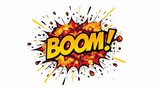Explosive cartoon boom in comic style