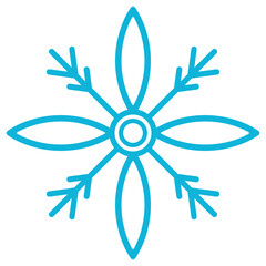 Wall Mural - Snowflake blue icon isolated on white background.