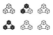 © Влада Яковенко - Blockchain Logo Variations. Blockchain. Set Logo of Blockchain: Peer-to-peer network. harmonious logo variations of the same emblematic concept, each with