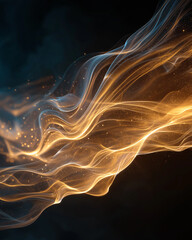Wall Mural - Luminous Swirl of Energy: A mesmerizing display of ethereal light dances and swirls across a dark canvas, creating a dynamic and artistic abstract composition. 