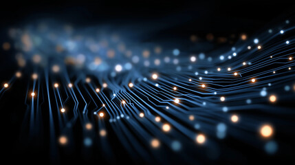 Wall Mural - Digital Connection: A stunning, artistic representation of a network, with glowing circuits elegantly interwoven, symbolizing the interconnectedness of the digital world.