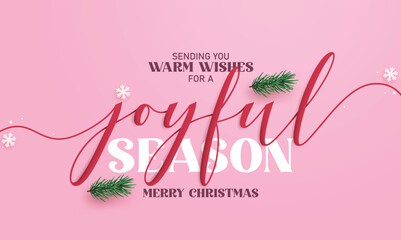 Wall Mural - christmas joyful greeting calligraphy clipart design. christmas season with warm wishes typography t