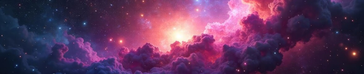 Wall Mural - Breathtaking Nebula Vibrant Cosmic Cloud of Gas and Dust, Stellar Nursery Where Stars are Born
