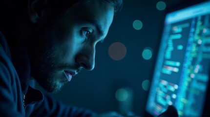 Focused Programmer: Nighttime Coding in Blue Light