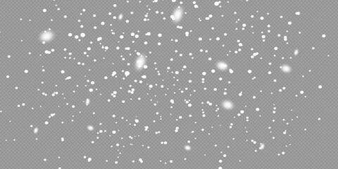 Wall Mural - Snowfall, snowflakes in different shapes and forms. Snowflakes, snow background. Christmas snow for the new year.