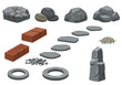 © Chico Store - Assorted stones bricks circles and gravel in neutral shades
