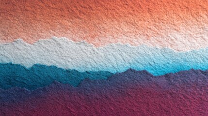 Canvas Print - abstract watercolor landscape with gradients of blue and orange