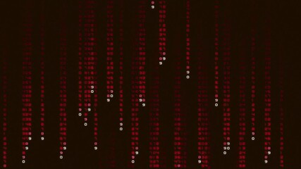 Abstract animation featuring a continuous stream of glowing numbers and code flowing down a screen, reminiscent of a computer program, hacking interface, or data analysis
