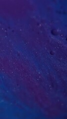 Wall Mural - Vertical video. Paint background. Color water. Defocused blue purple enamel sparkling oil bubble in chemical water on abstract acrylic art.