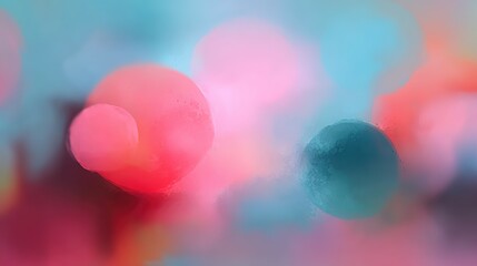 Wall Mural - Colorful Abstract Bubbles and Shapes Blending in Soft Background