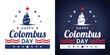 © Volks Graphic - Columbus Day Ship Illustration with Stars and Stripes. A vibrant Columbus Day design featuring a historic ship, red and blue stars, and stripes for a patriotic look