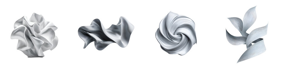 Abstract White Shapes Collection: Swirls and Textures