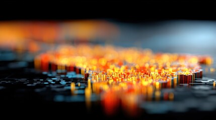 Wall Mural - Vibrant Abstract Visualization of Data Points in Blurred Background