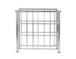 © Fridocha - Silver Metal Storage Rack with Grid Design for Organization.