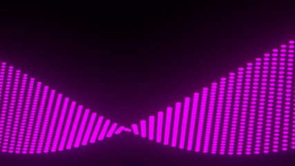 Wall Mural - Purple Particles in Abstract Curved Wave Formation with Gentle Glow and Black Background.