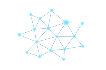 Digital network connection forming abstract tech web structure, connecting data nodes, visualization of global communication