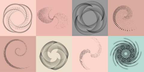 Wall Mural - sprayed black spiral.graffiti art design . noise dispersion circle logo . spray effect .grunge, grai