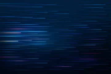 Wall Mural - abstract motion light lines background with glowing blue streaks on dark backdrop, futuristic speed 