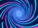 Abstract Spiral Tunnel of Blue and Pink Light