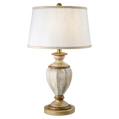 Wall Mural - Watercolor classic wooden table lamp fabric shade isolated on a transparent background image