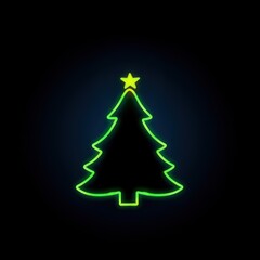 Wall Mural - Christmas tree light night line.