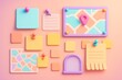 © Who is Danny - Fire safety equipment mockup with door, extinguisher, alarm, and ladder in pastel colors on soft background. Ai generative. Ai generative