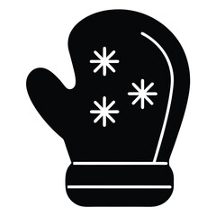 santa glove silhouette vector icon design