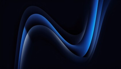 Wall Mural - flowing abstract blue wave design on dark background for modern wallpaper or digital artwork