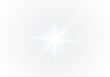© Sergey - Light, star, flash, glow, shine shape a starlight lens flare Overlay for festive designs. Glittering spark effect, shiny isolated ray in white silver. PNG on transparent background.