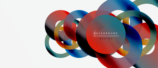 Wall Mural - abstract colorful overlapping circles create dynamic visual composition. modern design element for b
