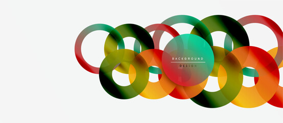 Wall Mural - abstract colorful circles overlap creating dynamic composition. modern design element for background