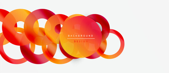 Wall Mural - abstract design features vibrant overlapping circles. gradient shades create dynamic visual effect. 