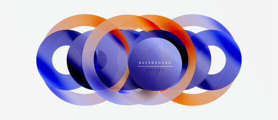 Wall Mural - abstract design features overlapping colorful circles. gradient shades create modern visual effect. 