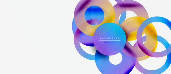 Wall Mural - abstract colorful overlapping circles create dynamic background. modern design features vibrant hues