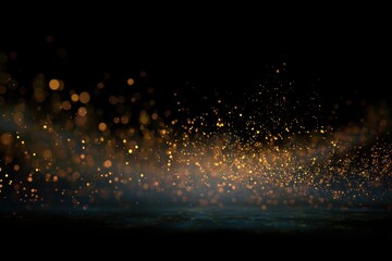 Defocused bokeh lights in orange and blue tones scattered across dark background with glowing circular shapes