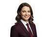 © Vectarica - Professional businesswoman smiling portrait png image, headshot of confident female executive in burgundy suit, stock photo for corporate use, isolated on transparent background