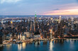 © Matteo Colombo - Aerial of Midtown Manhattan with skyscrapers at dusk, New York, USA